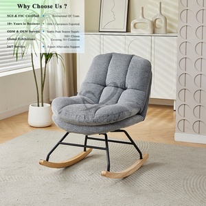 Fauteuil à bascule silencieux OKAY pour la maison, sans accoudoirs, siège individuel, pour jardin, repos quotidien, en tissu rembourré - Product Image 1