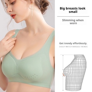 Summer Ultra-Thin Ice Silk Seamless <strong>Bra</strong> for Women Plus Size Large Busts 3/4 Cup Breathable Wireless Anti-Sagging <strong>Removable</strong> <strong>Pads</strong> - Product Image 3