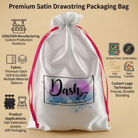 Sacs en satin recyclables personnalisés avec logo d'usine en gros, sacs à cordon en soie, pochettes d'emballage pour cheveux, chaussures et parfums