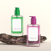 Bouteilles à pompe en verre transparent de 150 ml, design carré, pour huile corporelle, shampoing, lotion et produits de soin liquides