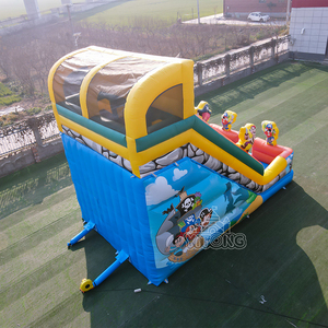 Bán Hot bơm hơi khổng lồ trượt nước cho hồ bơi cây cọ Inflatable trượt và trượt đôi làn đường - Product Image 2