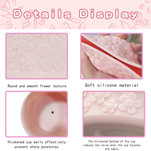 Thiết Kế Mới Hoa Daisy Silicone Khởi Động Chai Nước Cho 12-24 Oz Chai Tumblers Chống-Trượt Chai Dưới Tay Áo Bìa - Product Image 4