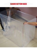 Sac en plastique à fond carré sur mesure, doublure de boîte en LDPE, sac en polyéthylène à soufflets, sac intérieur transparent de protection pour l'emballage