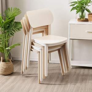 Modern <b>Plastic</b> Chair With Backrest For Dining Room Adult Use Minimalist Design - Product Image 2
