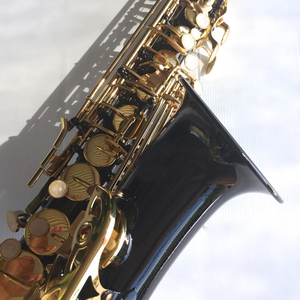 Saxofón alto negro, instrumento de viento, clave Eb F #   Llaves de Latón Lacado en Oro al por Mayor - Product Image 3