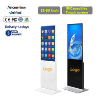 Pantalla LCD Vertical Ultrafina de 55 Pulgadas, Reproductor de Publicidad con Pantalla Táctil Android Windows, Animación para Centros Comerciales Digitales