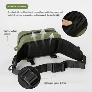 Tas pinggang ringan, tas pinggang tahan air ringan dengan pegangan joran pancing dengan ritsleting kedap udara untuk memancing - Product Image 5
