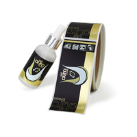 Rouleau d'autocollants d'étiquettes personnalisées en gros impression adhésive étanche en feuille d'or pour l'emballage d'huile essentielle de parfum