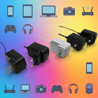 Adaptateur secteur AC/DC certifié KC 5V 9V 12V 15V 24V 2.0A 24W pour prise murale US EU UK AU KR