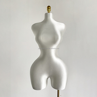 Maniquí de Mujer de Medio Cuerpo de Tela de Guangzhou, Maniquí de Vestir con Glúteos Grandes, Maniquí de Mujer de Fibra de Vidrio para Ropa