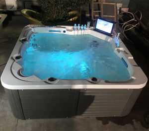 Bañera de hidromasaje Spa al aire libre Bañeras Jacuzziss Spa al aire libre Piscina climatizada Acrílico Jacuzzier cuadrado 5 Personas Terapia de sal bañera de hidromasaje <span class=keywords><strong>Exterior</strong></span> - Product Image 3