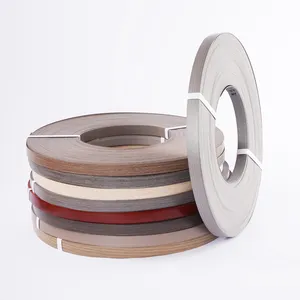 Accesorio para muebles, bandas de borde de PVC, tira decorativa, cinta de bandas de borde de melamina de Color madera prepegada