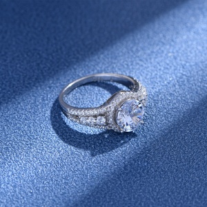 Ada Schmuck Versandfertig Geringe Mindestbestellmenge 1 Stück 925 <span class=keywords><strong>Sterling</strong></span> Silber Verlobungs- und Ehering mit 8mm Zirkonia - Product Image 5