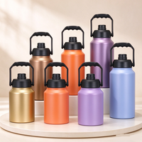 Bouteille d'eau en acier inoxydable de grande capacité, très bien notée, avec poignée robuste pour le camping et les cadeaux de Noël personnalisés