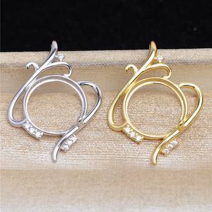 Support d'accessoire en perle Mabe DIY 14,5-14,7 mm Perle d'eau douce naturelle Pendentif en argent S925 Accessoire 5491 - Product Image 2