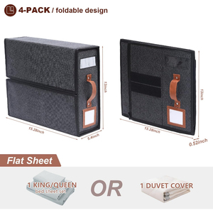 Tấm Ga Trải Giường Tổ Chức Lưu Trữ Với Da Xử Lý Rõ Ràng Cửa Sổ Có Thể Gập Lại Linen Organizer Cho Tấm Khăn Chăn - Product Image 4