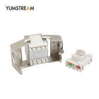 Ofis Rj45 8P8C 180 derece Mini tip Ftp aletsiz ağ modülü Rj45 Utp Cat6 Keystone Jack ile deklanşör