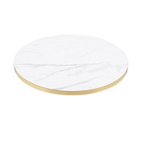 Plateau de table en aggloméré stratifié Lifepursue pour restaurant, salle à manger intérieure, finition mate avec bord en PVC laiton