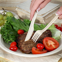 Ensemble de vaisselle biodégradable personnalisé en bagasse de canne à sucre, assiettes jetables en papier pour fête avec logo, ustensiles robustes et serviettes