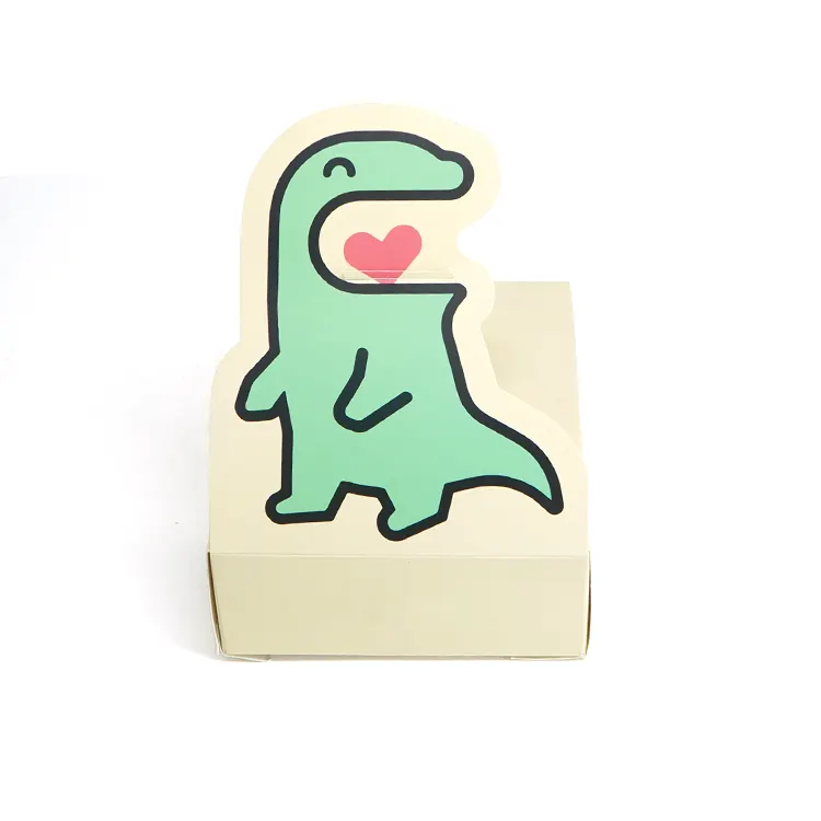 Emballage personnalisé de boîte-cadeau de qualité alimentaire écologique avec animal dinosaure pour desserts biscuits gâteau jouet présent