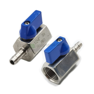 <span class=keywords><strong>Mini</strong></span> tubo flessibile per valvola a sfera filettato femmina in acciaio inossidabile sanitario con manico blu - Product Image 3