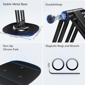 Supporto da Tavolo Magnetico Pieghevole in Lega di Alluminio con Rotazione a 360° per iPhone 17 16 15 14 13 12 Pro Max - Product Image 5