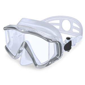 Máscara de Buceo con Tres Lentes Templadas, Negra y Roja, Equipo de Snorkel y Natación para Adultos - Product Image 2