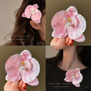 Forest Series Butterfly Orchid Hair Clips Elegant <b>Flower</b> Side Clips <b>Sweet</b> Vacation Hair Accessories Fashion Photo Props - Product Image 3