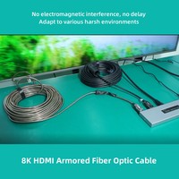 10m 15m 20m 25m 30m Stahl gepanzert 8K 60Hz HDMI zu HDMI High Speed 48 Gbit/s Glasfaser HDMI 2.1 TV-Kabel
