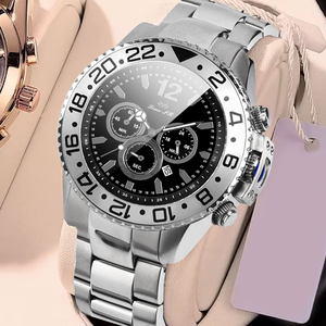 Customized Logo Fashion Business Luxury Antique Stainless Steel Waterproof Auto Date Chronograph Quartz <strong>Watch</strong> 48mm Unisex - Product Image 1