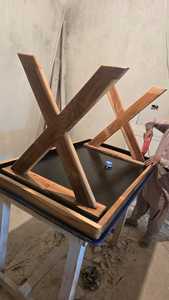 Live Edge Solid <b>Wood</b> Epoxy Resin <b>Table</b> Custom Rectangle <b>Dining</b> Furniture OEM Manufacturer - Product Image 2