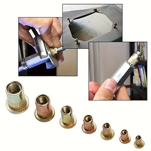 Baiguluo Rivet Nut Set 320pcs M3 M4 M5 M6 M8 M10 M12 Zinc Plated Carbon Steel Knurled Head For Communication Equipment - Product Image 5