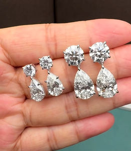 Pendientes Colgantes de Plata con Forma de Ancla y Corte Pera de 6 Quilates, Lujosos y Modernos, para Bodas y Fiestas, con Diamantes de Moissanita, Regalo de Recuerdo Cristiano - Product Image 4