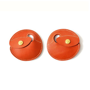 Japanese-style round waist-hanging leather coin <b>purse</b>, orange-shaped coin holder, game coin storage waist bag, gold coin - Product Image 5
