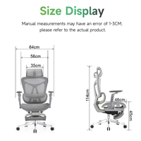 Silla Ergonómica de Malla con Función Completa y 160 °   Silla de Oficina Ergonómica con Reposapiés y Elevación a Gas de Clase 4