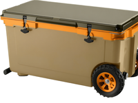 Glacière rectangulaire à roulettes LESP 58 Quart en polypropylène ultra-léger, 30 % plus légère, rotomoulée, grande, isolée, portable, pour la plage et le camping