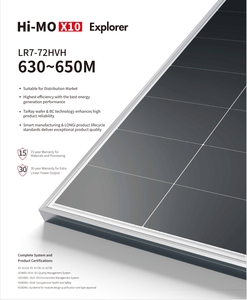 Longi 630W635W โซลาร์เซลล์ Hi-Mo 10แผงเซลล์แสงอาทิตย์640W 645W 650 W สำหรับขาย LR7-72HVH630-650M longi 650วัตต์ - Product Image 2