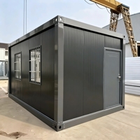 Maison conteneur préfabriquée portable à pièce unique, installation rapide, 20/40 pieds, panneau sandwich en acier pour hôtels et mini-maisons