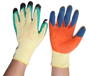 Suncend Bán Buôn Chống Đâm Nylon <span class=keywords><strong>Polyester</strong></span> Ngón Tay Gia Cố Crinkle Latex Cọ Tráng Linh Hoạt Phù Hợp An Toàn Găng Tay - Product Image 4