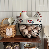 Panier de rangement créatif à thème de Pâques, panier de rangement en céramique pour la cuisine