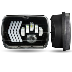 Faros LED Rectangulares de 7 Pulgadas con Forma de Flecha Amarilla, Luz Alta y Baja, y Luces de Circulación Diurna Blancas, Entrega de Fábrica - Product Image 4