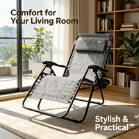 Fauteuil de plage pliant à double usage, haute extensibilité, avec support métallique réglable, inclinable à gravité zéro pour l'extérieur - Vente en gros