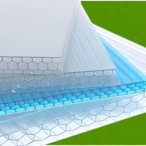 Feuille creuse en <span class=keywords><strong>polycarbonate</strong></span> PC noir, feuille d'endurance en <span class=keywords><strong>polycarbonate</strong></span> nid d'abeille transparente, feuille transmettant la lumière à effet de serre - Product Image 6