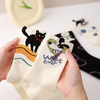 Calcetines de Algodón con Orejas 3D de Dibujos Animados para Mujer, Calcetines con Ilustración Original de Gato, Calcetines Casuales de Estilo Kawaii, Venta al Por Mayor Personalizada OEM