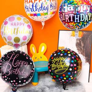 Globos de Papel de Aluminio de <span class=keywords><strong>Feliz</strong></span> Cumpleaños, Globo Redondo de Helio de 18 Pulgadas para Decoración de Fiestas de Cumpleaños - Product Image 3