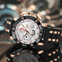 Montre à quartz LIGE LG89215 en silicone blanc pour homme, mode, lumineuse, étanche, chronographe, montre-bracelet homme de haute qualité
