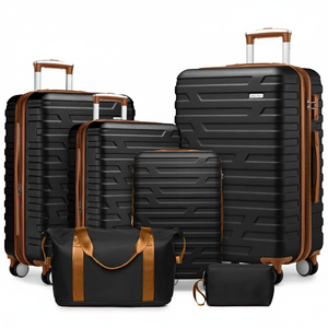Ensemble de bagages de luxe en ABS écologique à 6 pièces, valise rigide extensible, roues pivotantes silencieuses à 360 degrés, fermeture éclair légère, vente chaude - Product Image 1