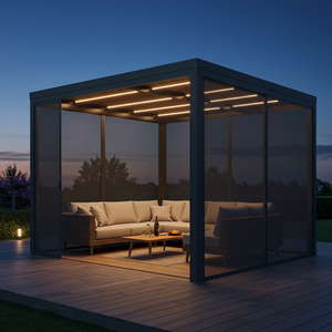 Pergola bioclimatique en aluminium durable METGOOD - Auvent à lames orientables pour <span class=keywords><strong>restaurant</strong></span>, modè<span class=keywords><strong>le</strong></span> Pergola260228, cadre thermolaqué - Product Image 6