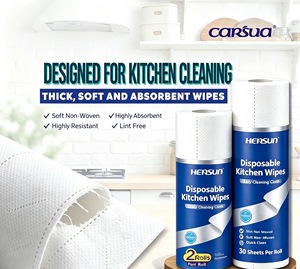 Paño de Cocina Grueso y Resistente al Desgaste Hensun, Paño de Limpieza Doméstico Desechable Ecológico en Rollo Jumbo - Product Image 3