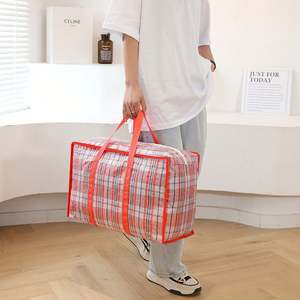 Reusable PP Woven Moving <b>Bags</b> for <b>Clothes</b> Oversize Waterproof Storage <b>Bags</b> with Zippers - Product Image 3